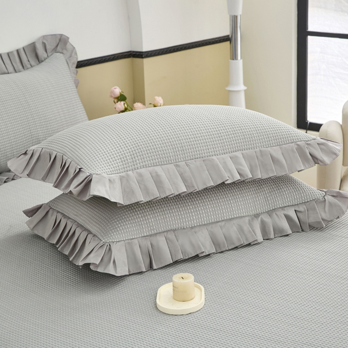 91家纺网 家纺一手货源 找家纺 能好家纺 2026新款冰豆豆华夫格pe凉感席 灰