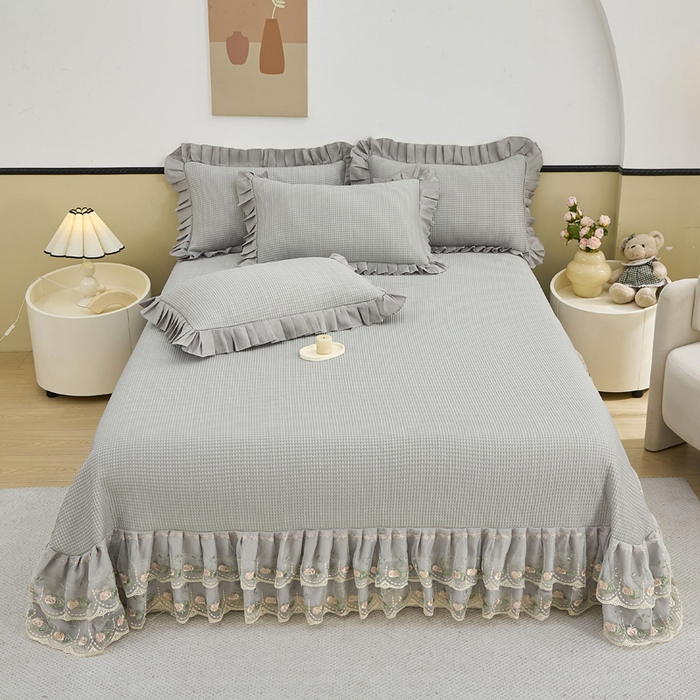 91家纺网 家纺一手货源 找家纺 能好家纺 2026新款冰豆豆华夫格pe凉感席 灰