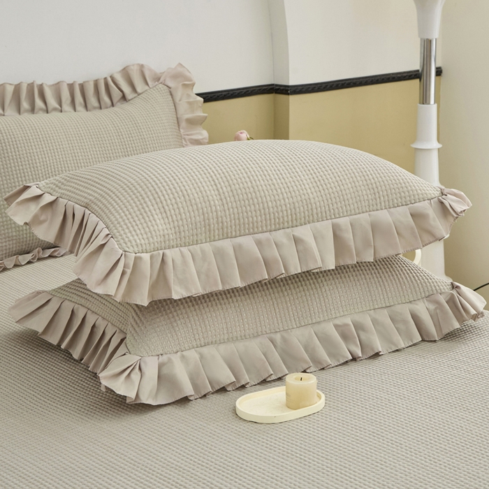 91家纺网 家纺一手货源 找家纺 能好家纺 2026新款冰豆豆华夫格pe凉感席 咖