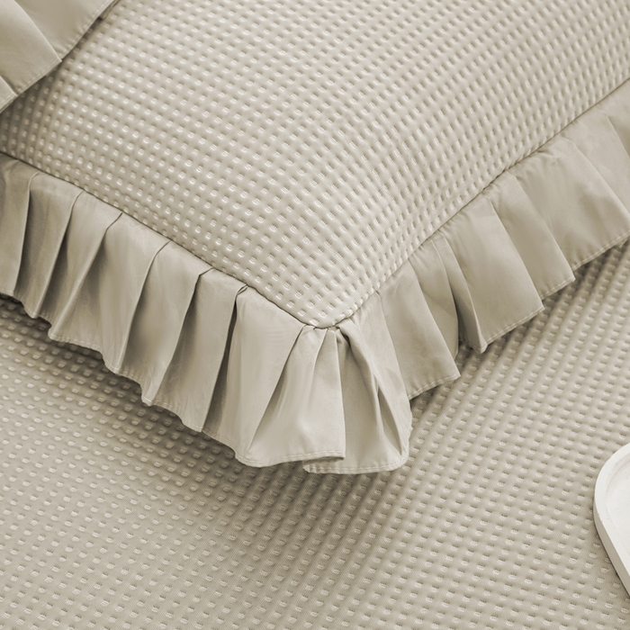 91家纺网 家纺一手货源 找家纺 能好家纺 2026新款冰豆豆华夫格pe凉感席 咖