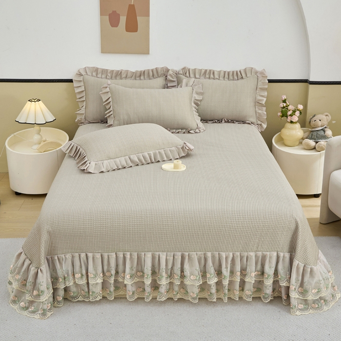 91家纺网 家纺一手货源 找家纺 能好家纺 2026新款冰豆豆华夫格pe凉感席 咖