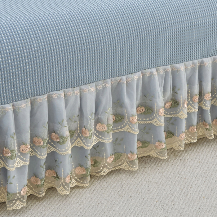 91家纺网 家纺一手货源 找家纺 能好家纺 2026新款冰豆豆华夫格pe凉感席 蓝