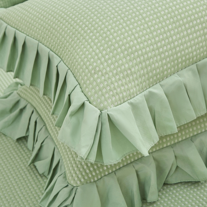 91家纺网 家纺一手货源 找家纺 能好家纺 2026新款冰豆豆华夫格pe凉感席 绿