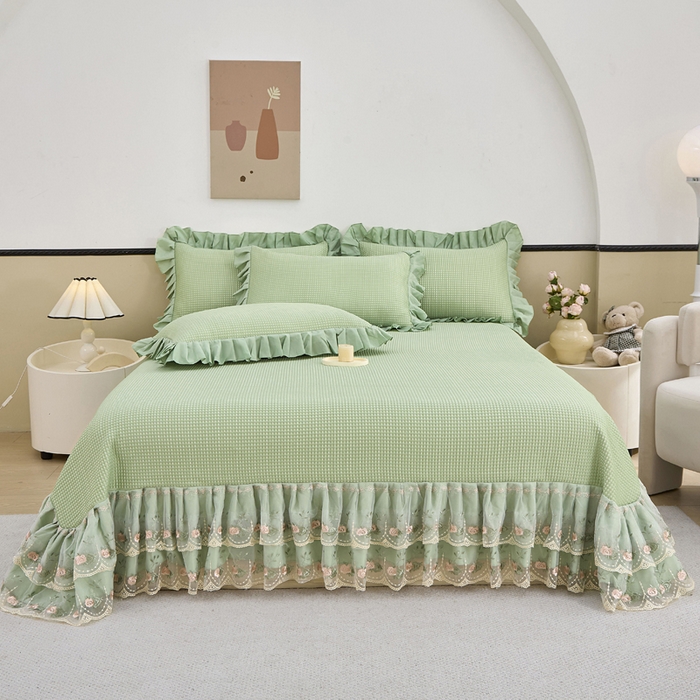 能好家纺 2026新款冰豆豆华夫格pe凉感席 绿