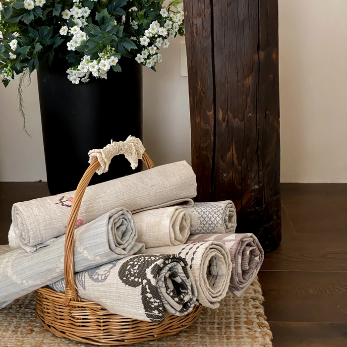 91家纺网 家纺一手货源 找家纺 （总）麻依 2026新款四层纱布亚麻枕巾棉麻