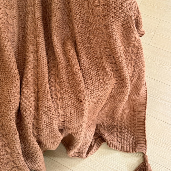 91家纺网 家纺一手货源 找家纺 （总）丹本家纺 2026新款针织毛毯鹿毛绒纯色流苏航空休闲毯办公午睡盖毯多功能装饰毯