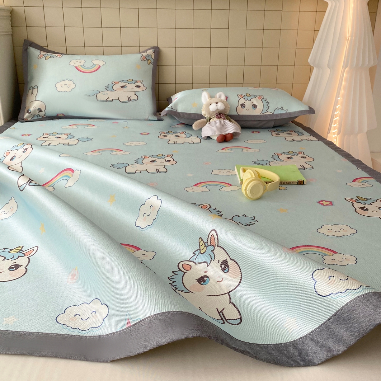 91家纺网 家纺一手货源 找家纺 （总）金盛纺 2026新款A类数码印花冰丝席(可定制)-床席款