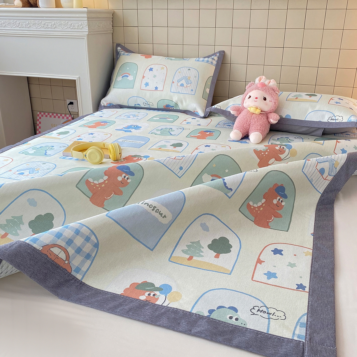 91家纺网 家纺一手货源 找家纺 （总）金盛纺 2026新款A类数码印花冰丝席(可定制)-床席款