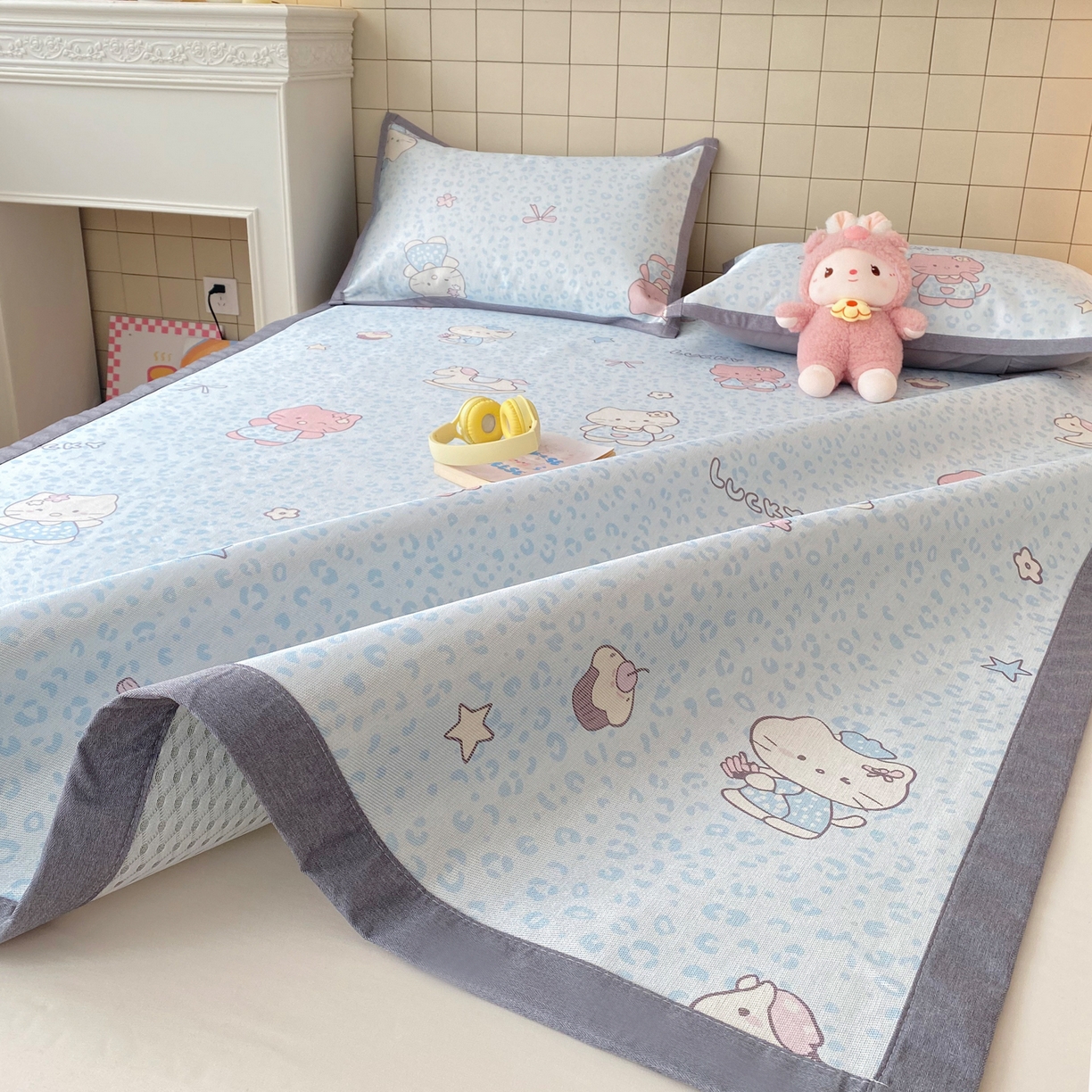 91家纺网 家纺一手货源 找家纺 （总）金盛纺 2026新款A类数码印花冰丝席(可定制)-床席款