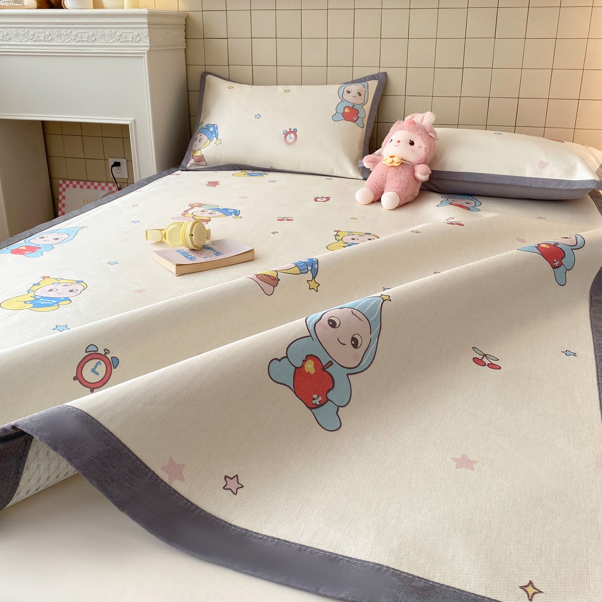 91家纺网 家纺一手货源 找家纺 （总）金盛纺 2026新款A类数码印花冰丝席(可定制)-床席款