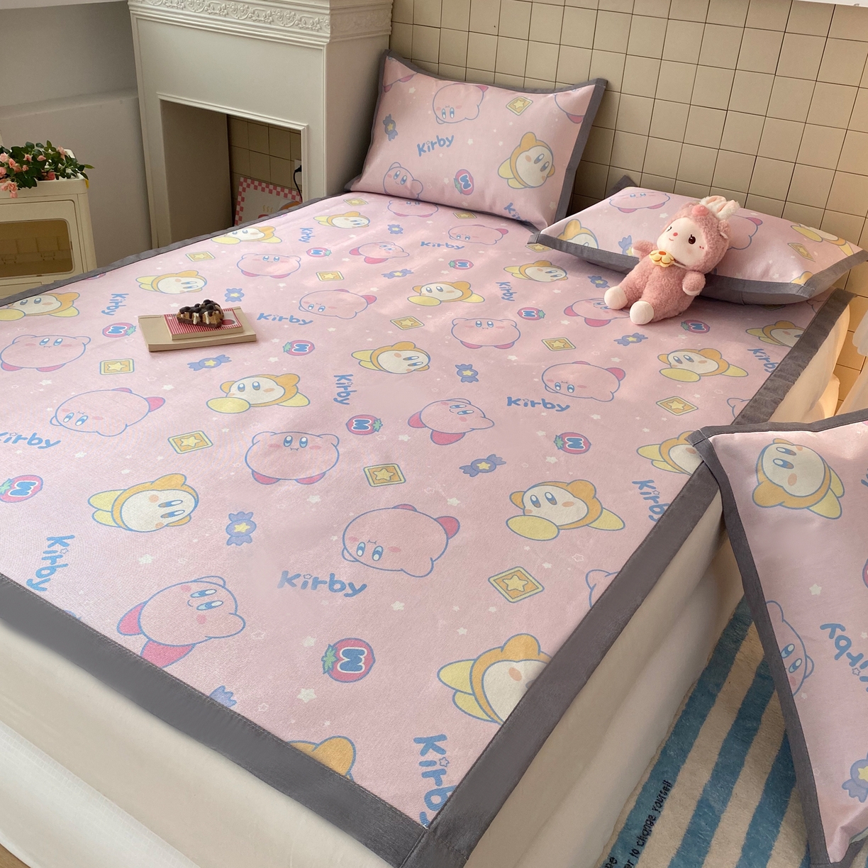 91家纺网 家纺一手货源 找家纺 金盛纺 2026新款A类数码印花冰丝席(可定制)-床席款 泡泡嘟嘟