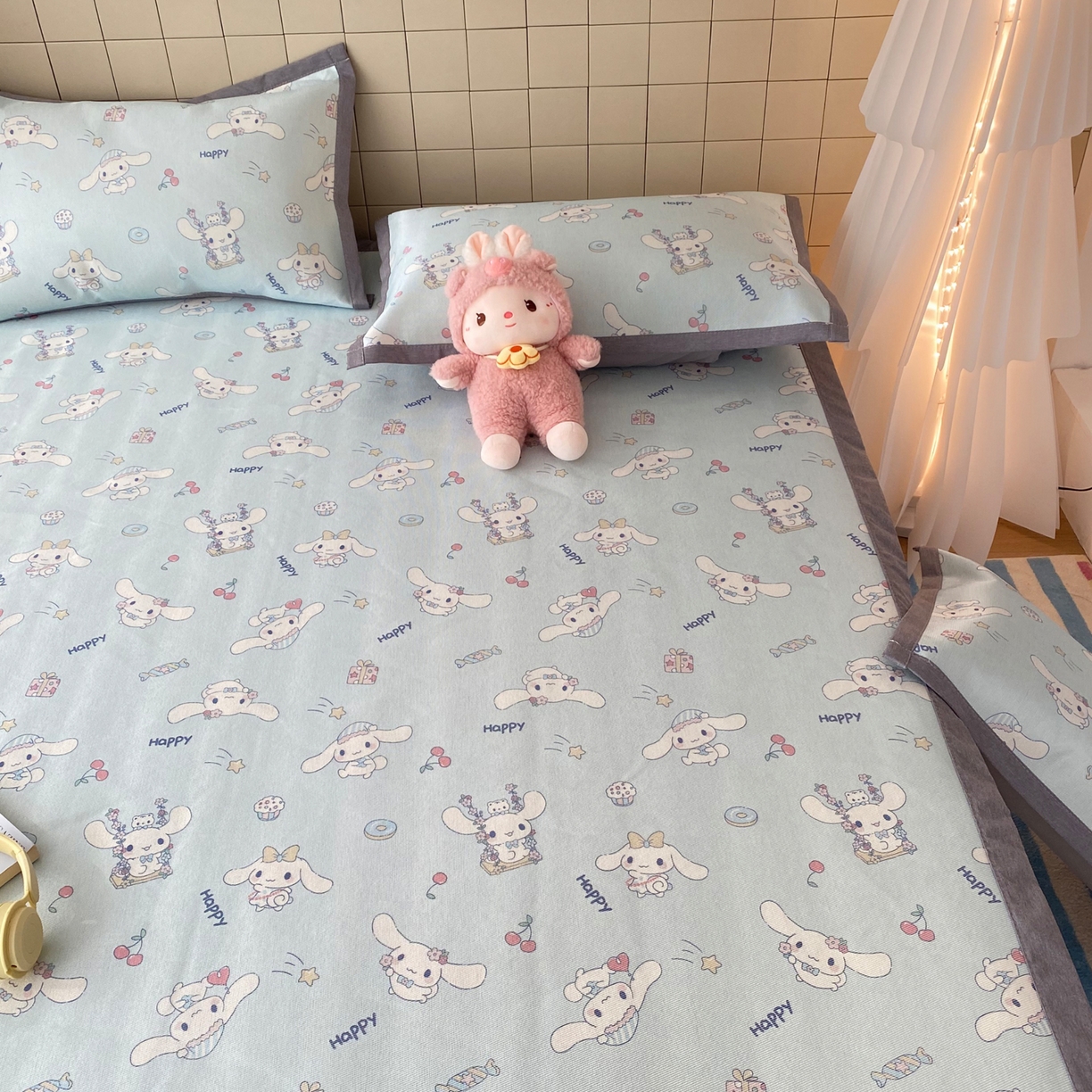 91家纺网 家纺一手货源 找家纺 金盛纺 2026新款A类数码印花冰丝席(可定制)-床席款 桂闲风