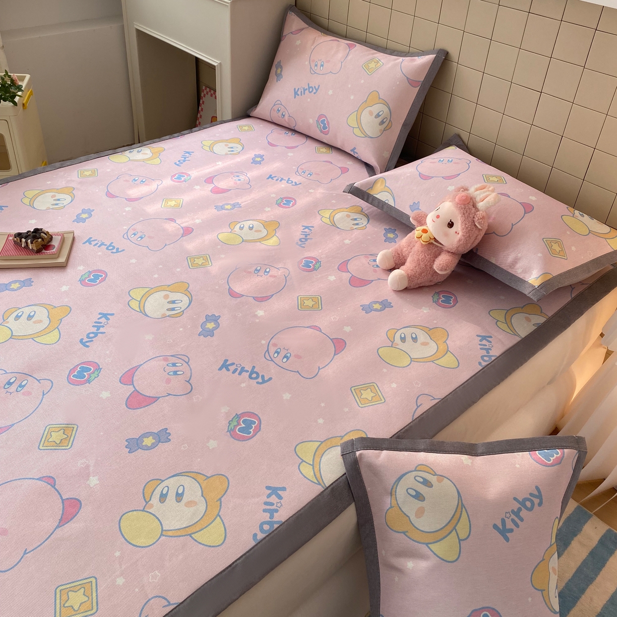 91家纺网 家纺一手货源 找家纺 金盛纺 2026新款A类数码印花冰丝席(可定制)-床席款 泡泡嘟嘟