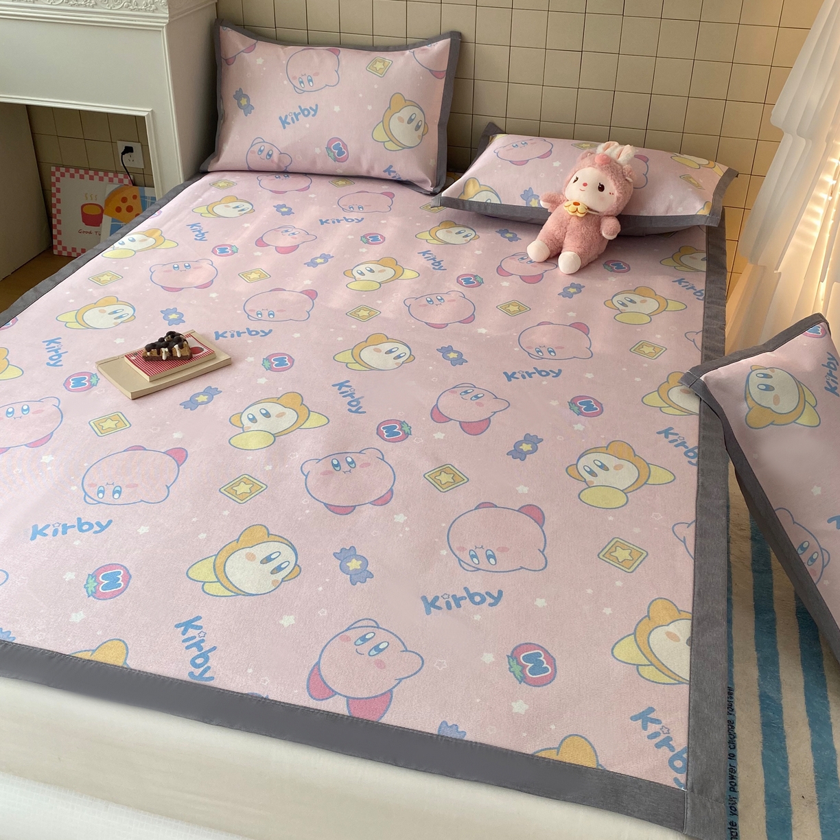 91家纺网 家纺一手货源 找家纺 金盛纺 2026新款A类数码印花冰丝席(可定制)-床席款 泡泡嘟嘟