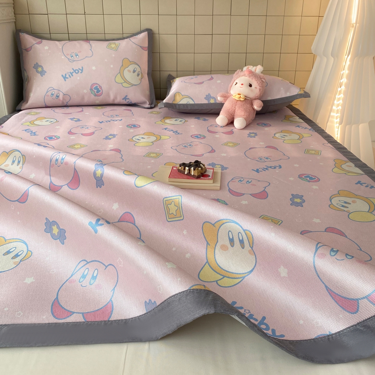 91家纺网 家纺一手货源 找家纺 金盛纺 2026新款A类数码印花冰丝席(可定制)-床席款 泡泡嘟嘟