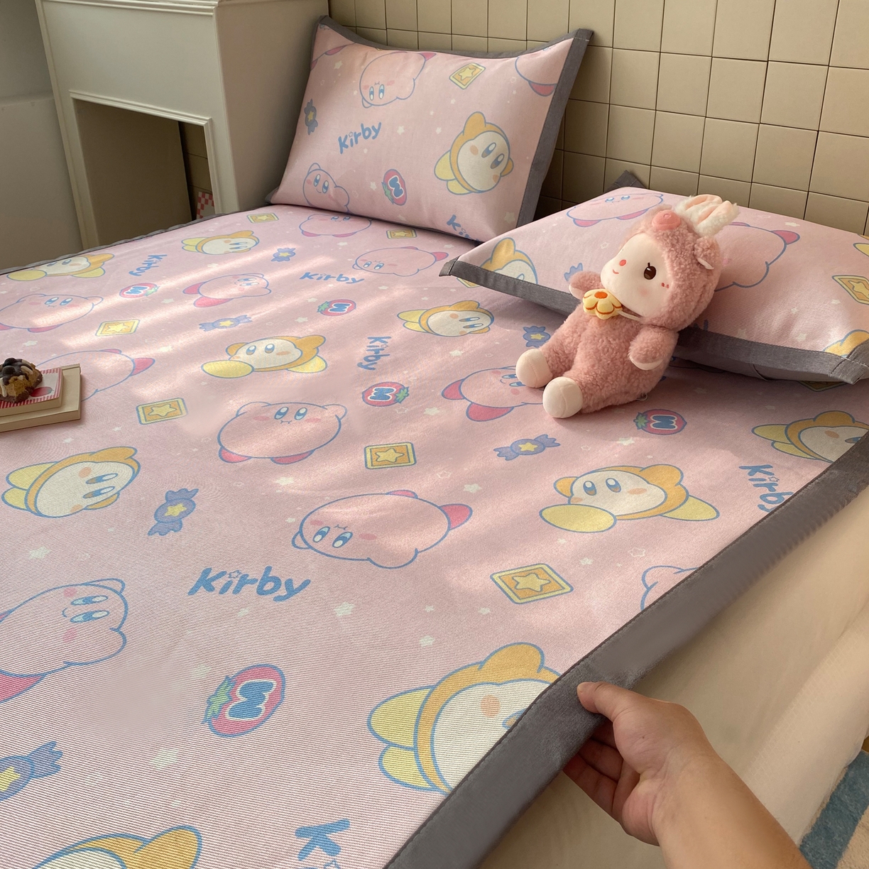 91家纺网 家纺一手货源 找家纺 金盛纺 2026新款A类数码印花冰丝席(可定制)-床席款 泡泡嘟嘟