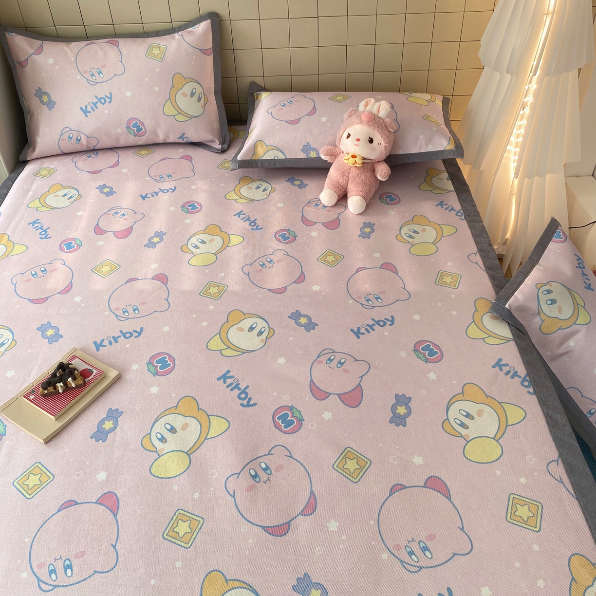 91家纺网 家纺一手货源 找家纺 金盛纺 2026新款A类数码印花冰丝席(可定制)-床席款 泡泡嘟嘟