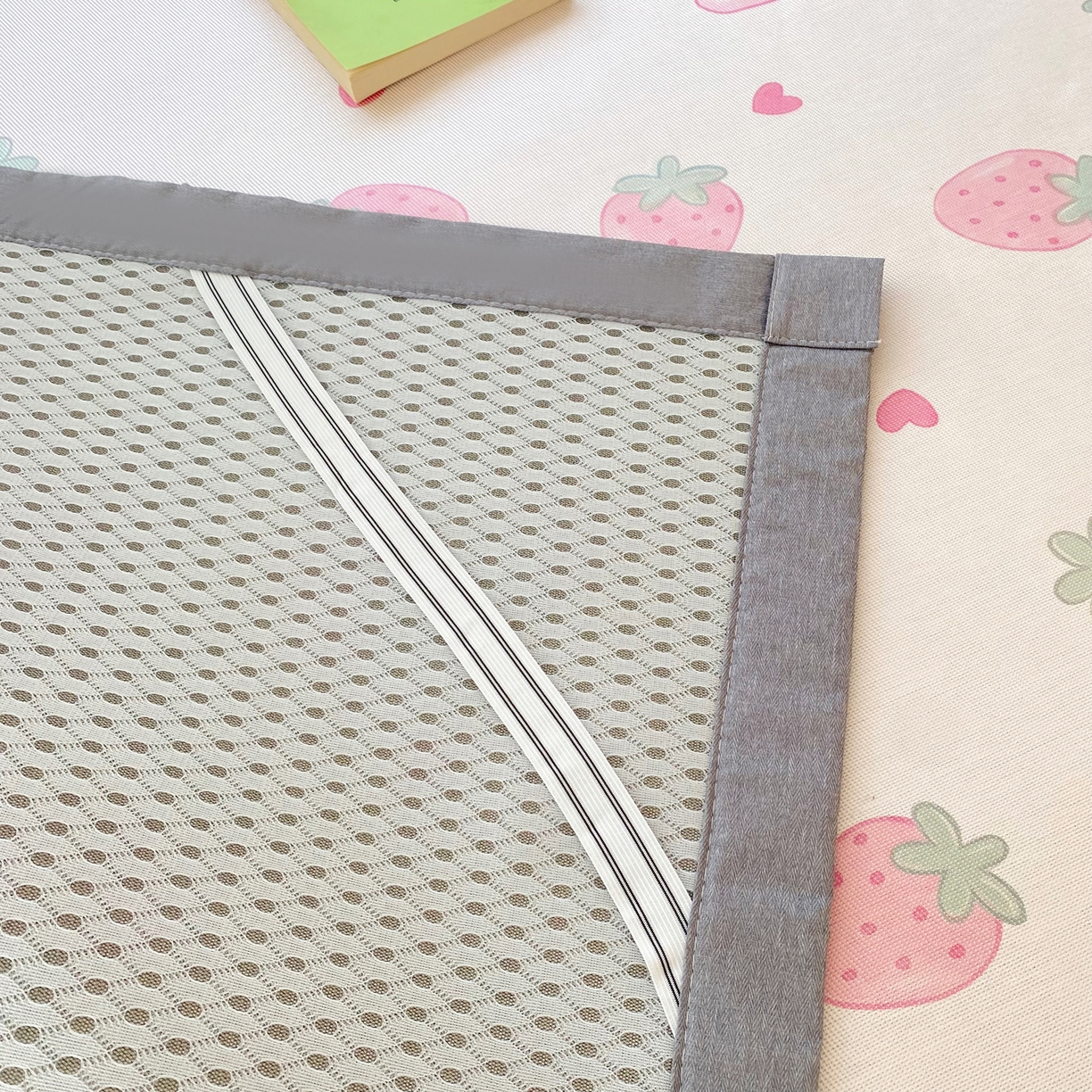 91家纺网 家纺一手货源 找家纺 金盛纺 2026新款A类数码印花冰丝席(可定制)-床席款 草莓心