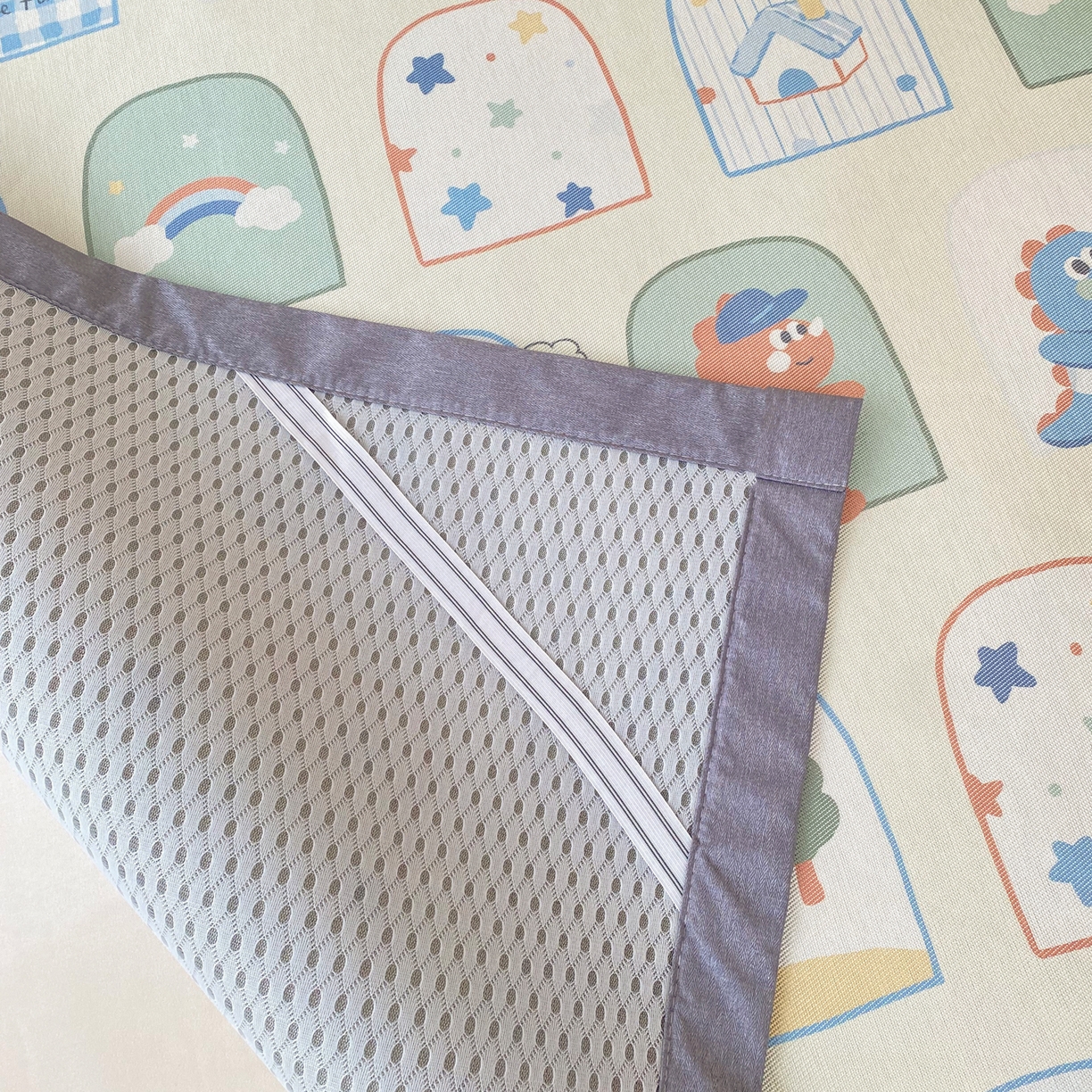 91家纺网 家纺一手货源 找家纺 金盛纺 2026新款A类数码印花冰丝席(可定制)-床席款 夏日萌龙记