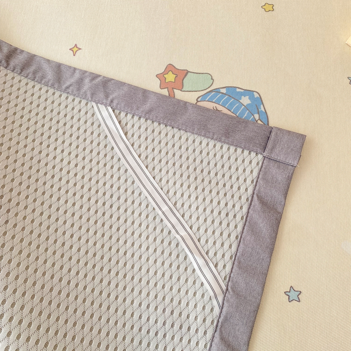 91家纺网 家纺一手货源 找家纺 金盛纺 2026新款A类数码印花冰丝席(可定制)-床席款 星星仔