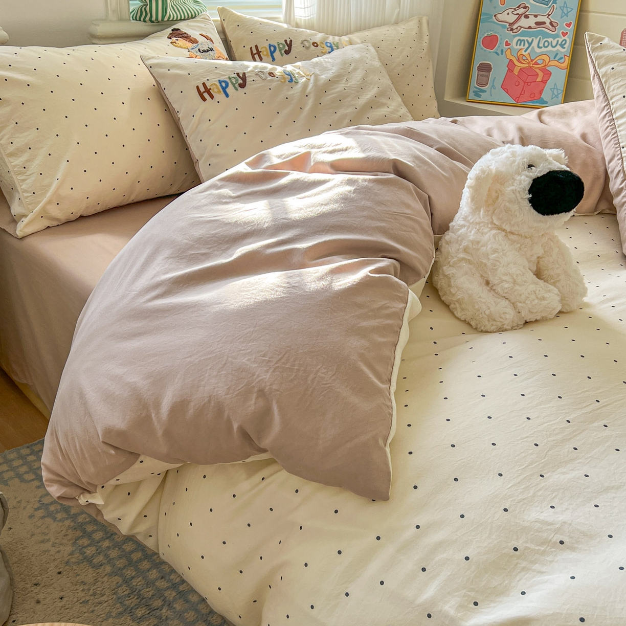 91家纺网 家纺一手货源 找家纺 （总）一比一家纺 2026新款仿棉毛巾绣四件套