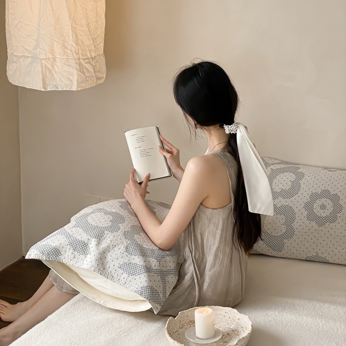 91家纺网 家纺一手货源 找家纺 麻依 2026新款四层纱布亚麻枕巾棉麻 君梦