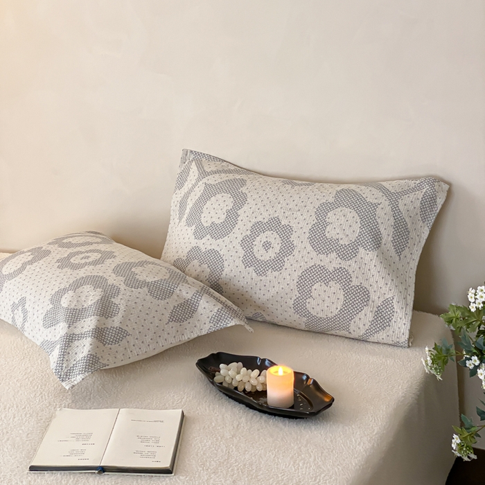 91家纺网 家纺一手货源 找家纺 麻依 2026新款四层纱布亚麻枕巾棉麻 君梦