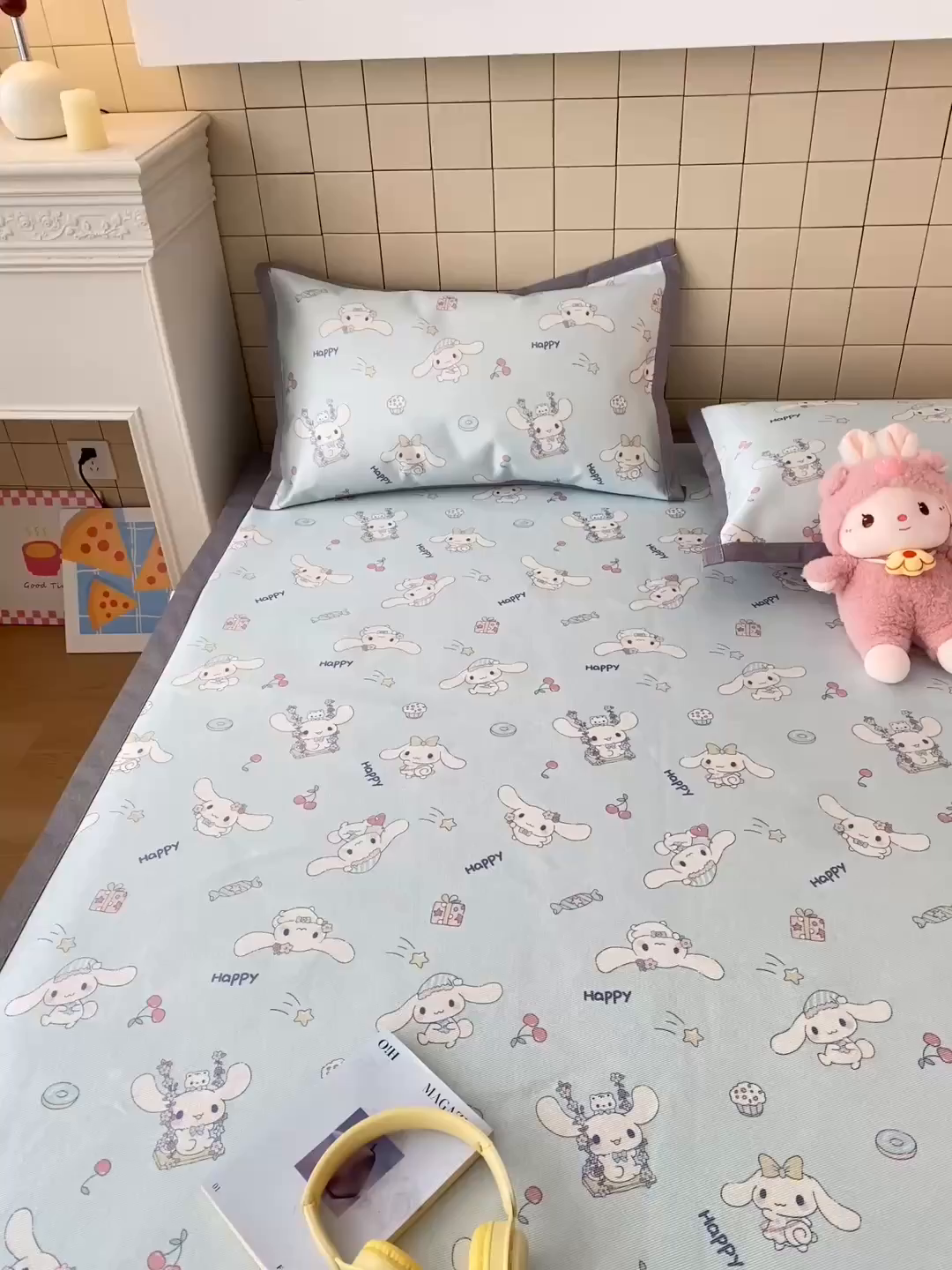 91家纺网 家纺一手货源 找家纺 金盛纺 2026新款A类数码印花冰丝席(可定制)-床席款 桂闲风