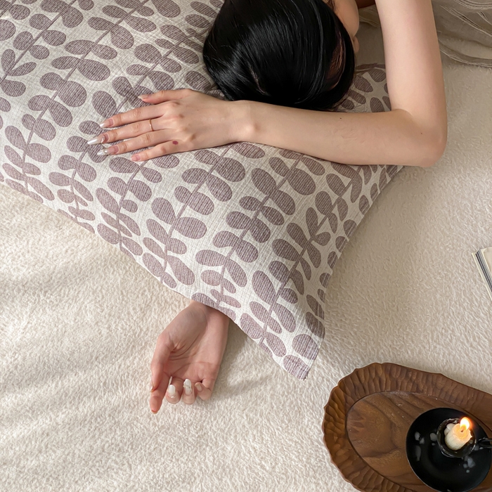 91家纺网 家纺一手货源 找家纺 麻依 2026新款四层纱布亚麻枕巾棉麻 清野