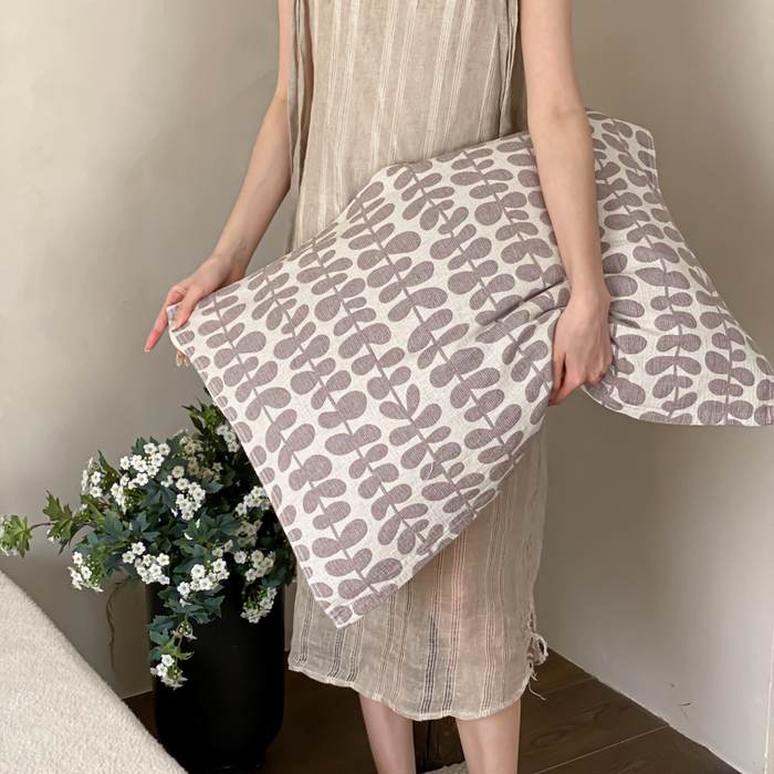 91家纺网 家纺一手货源 找家纺 麻依 2026新款四层纱布亚麻枕巾棉麻 清野