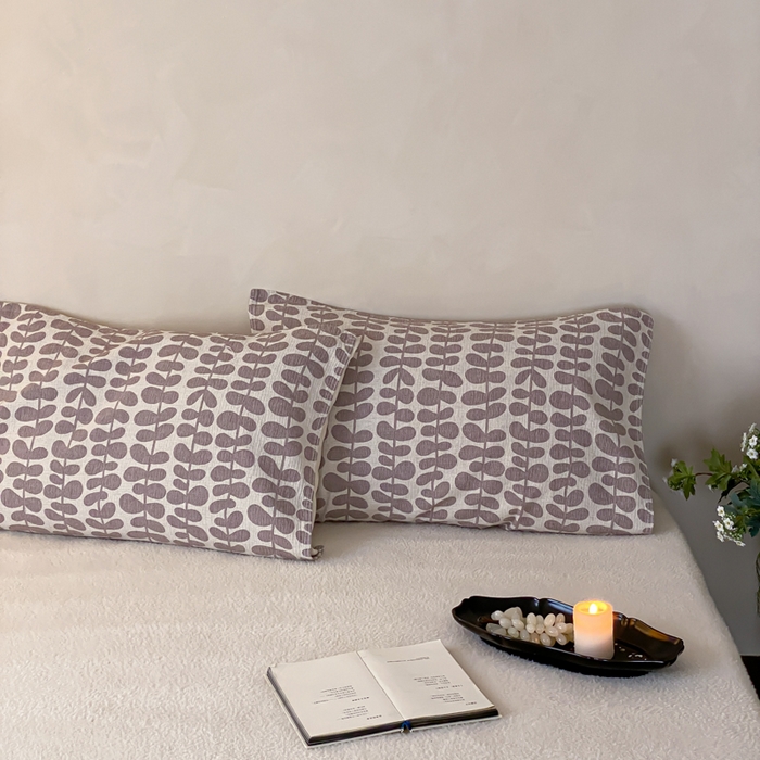 91家纺网 家纺一手货源 找家纺 麻依 2026新款四层纱布亚麻枕巾棉麻 清野