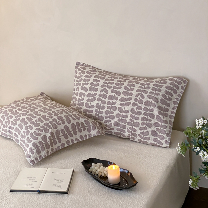 91家纺网 家纺一手货源 找家纺 麻依 2026新款四层纱布亚麻枕巾棉麻 清野