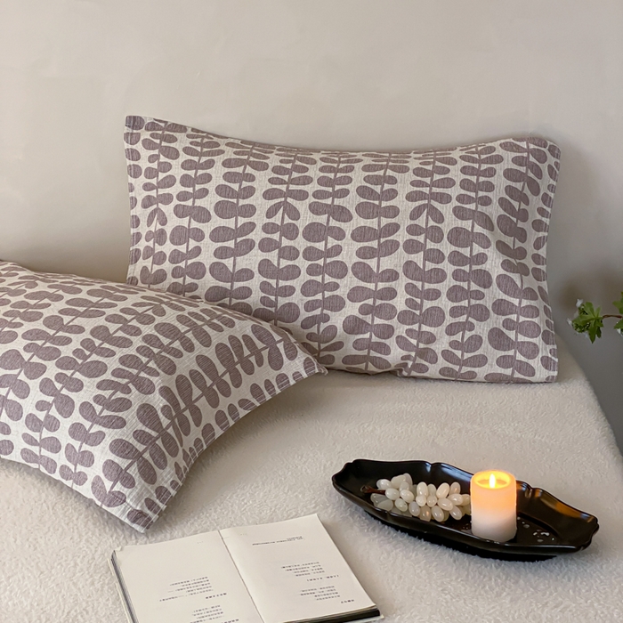 91家纺网 家纺一手货源 找家纺 麻依 2026新款四层纱布亚麻枕巾棉麻 清野