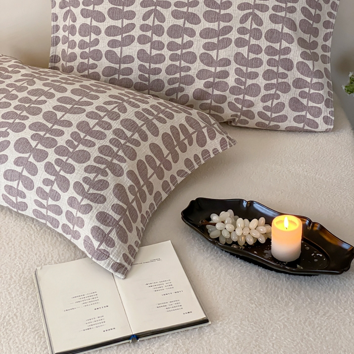 91家纺网 家纺一手货源 找家纺 麻依 2026新款四层纱布亚麻枕巾棉麻 清野