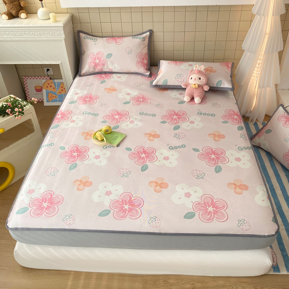 91家纺网 家纺一手货源 找家纺 （总）金盛纺 2026新款A类数码印花冰丝席(可定制)-床笠款