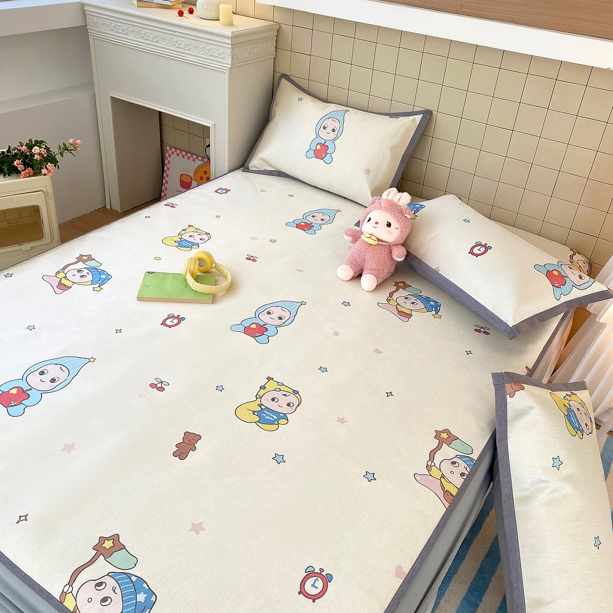 91家纺网 家纺一手货源 找家纺 （总）金盛纺 2026新款A类数码印花冰丝席(可定制)-床笠款