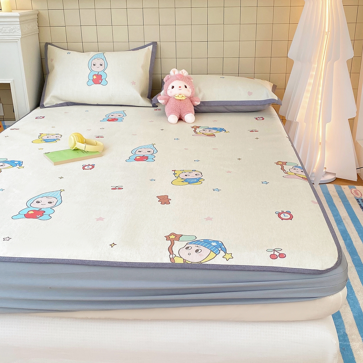 91家纺网 家纺一手货源 找家纺 （总）金盛纺 2026新款A类数码印花冰丝席(可定制)-床笠款