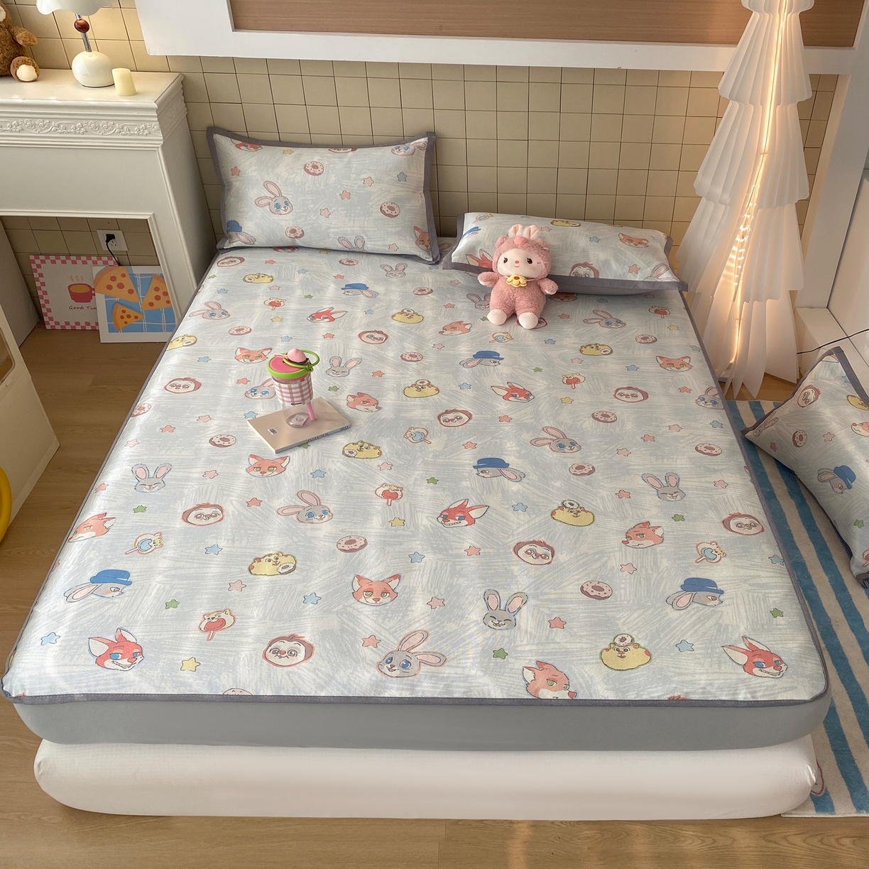 91家纺网 家纺一手货源 找家纺 （总）金盛纺 2026新款A类数码印花冰丝席(可定制)-床笠款