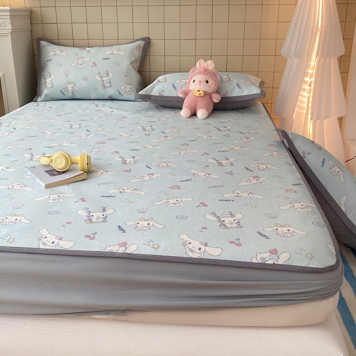 91家纺网 家纺一手货源 找家纺 金盛纺 2026新款A类数码印花冰丝席(可定制)-床笠款 桂闲风