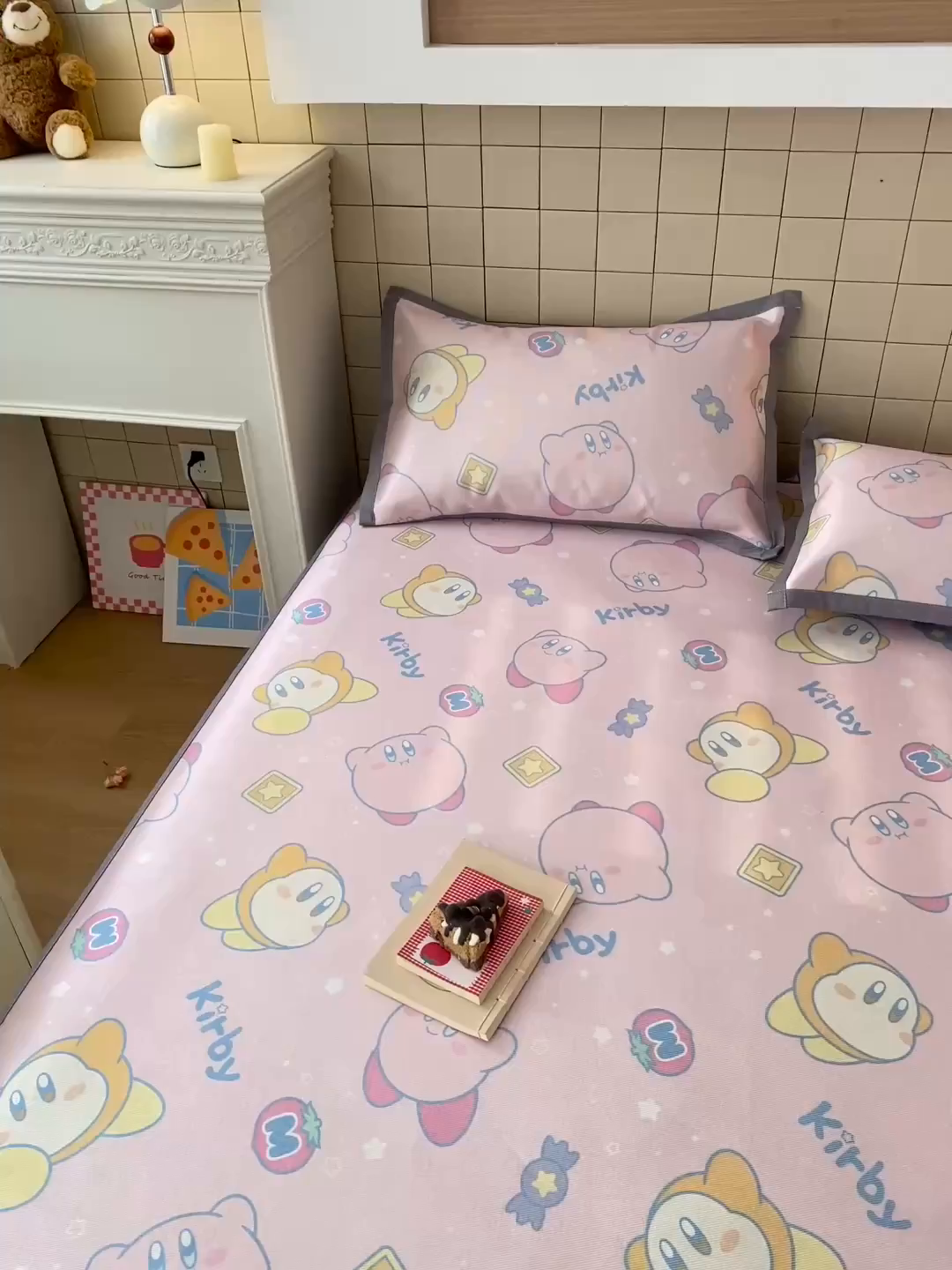 91家纺网 家纺一手货源 找家纺 金盛纺 2026新款A类数码印花冰丝席(可定制)-床笠款 泡泡嘟嘟