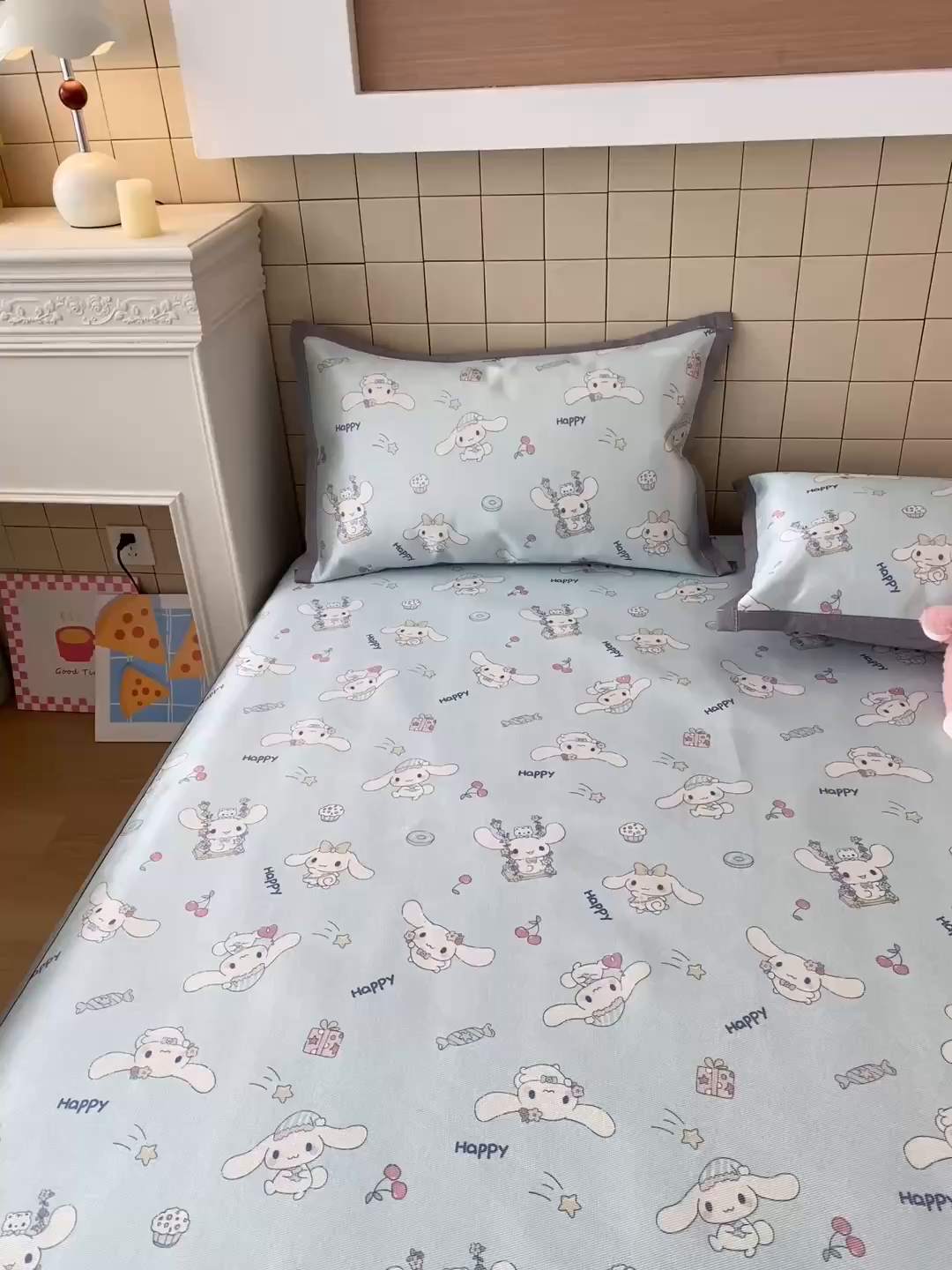 91家纺网 家纺一手货源 找家纺 金盛纺 2026新款A类数码印花冰丝席(可定制)-床笠款 桂闲风