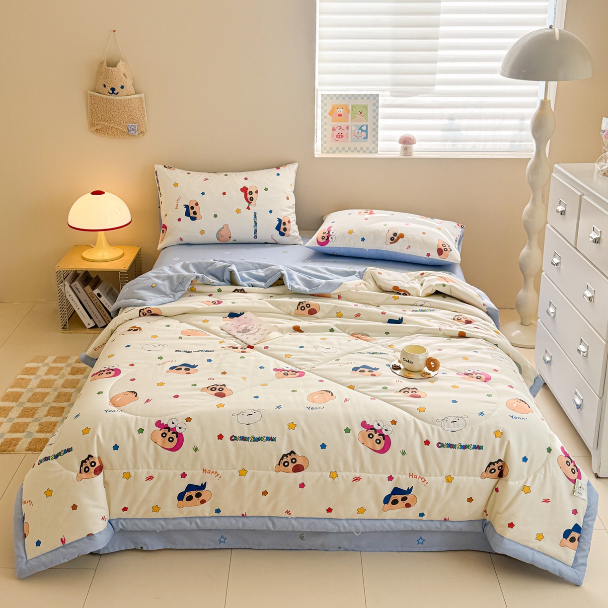 91家纺网 家纺一手货源 找家纺 （总）沐辰 2026春夏新款A类三丽鸥蜡笔小新全棉棉花夏被夏凉被空调被