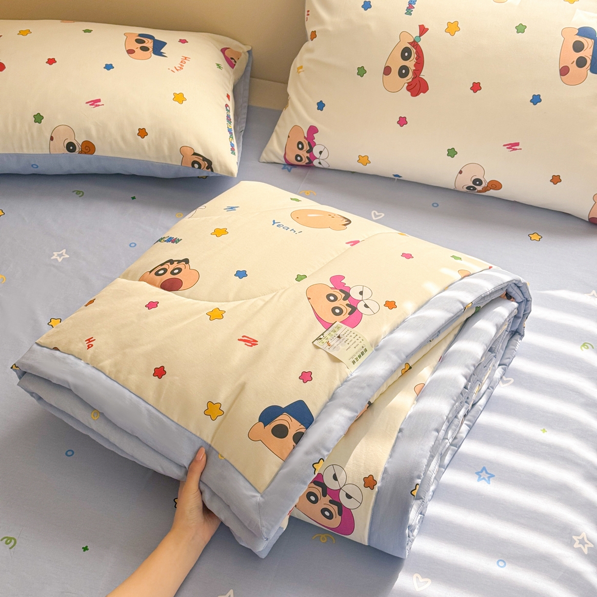 91家纺网 家纺一手货源 找家纺 （总）沐辰 2026春夏新款A类三丽鸥蜡笔小新全棉棉花夏被夏凉被空调被