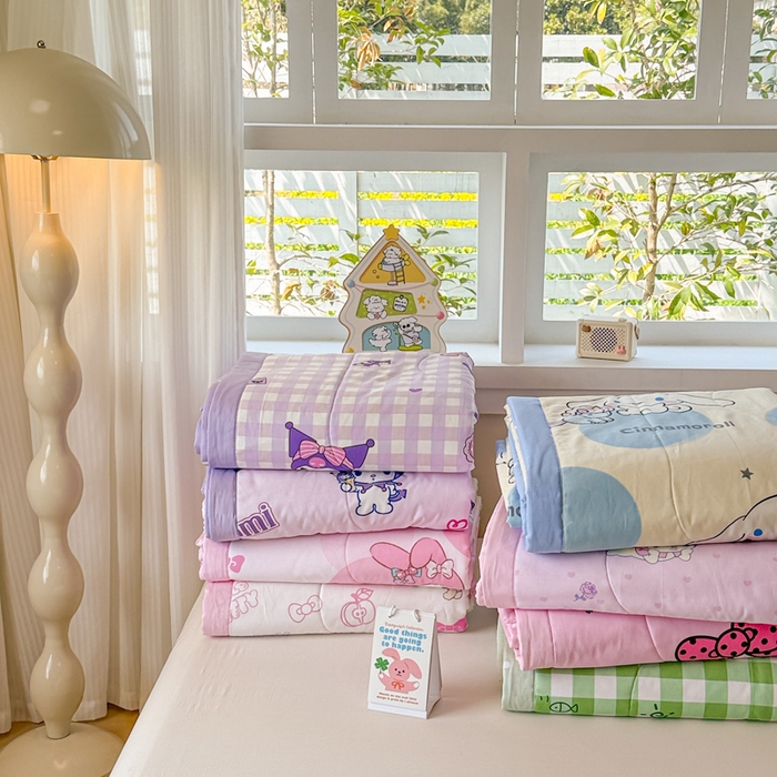 91家纺网 家纺一手货源 找家纺 （总）沐辰 2026春夏新款A类三丽鸥蜡笔小新全棉棉花夏被夏凉被空调被