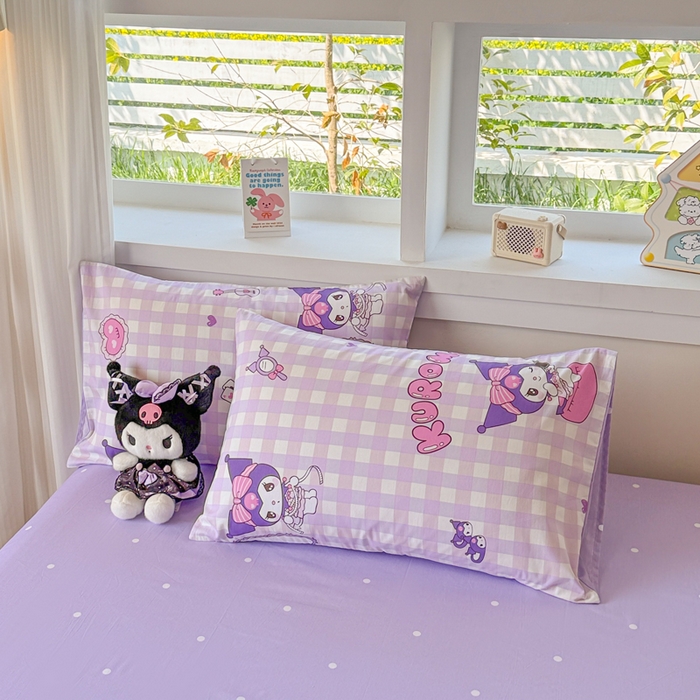 91家纺网 家纺一手货源 找家纺 沐辰 2026春夏新款A类三丽鸥蜡笔小新全棉棉花夏被夏凉被空调被 紫格库洛米