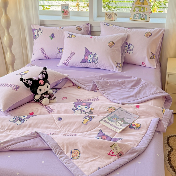 91家纺网 家纺一手货源 找家纺 沐辰 2026春夏新款A类三丽鸥蜡笔小新全棉棉花夏被夏凉被空调被 甜心库洛米