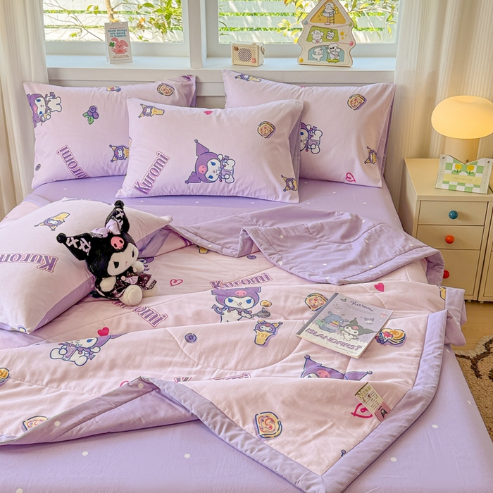 91家纺网 家纺一手货源 找家纺 沐辰 2026春夏新款A类三丽鸥蜡笔小新全棉棉花夏被夏凉被空调被 甜心库洛米