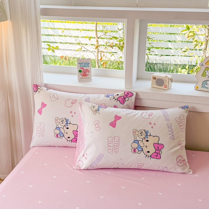 91家纺网 家纺一手货源 找家纺 沐辰 2026春夏新款A类三丽鸥蜡笔小新全棉棉花夏被夏凉被空调被 超甜凯蒂猫