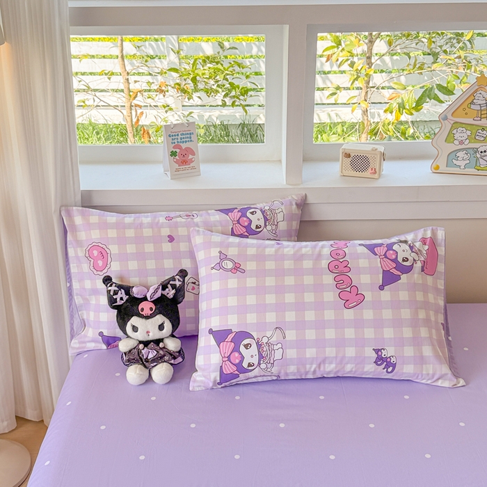 91家纺网 家纺一手货源 找家纺 沐辰 2026春夏新款A类三丽鸥蜡笔小新全棉棉花夏被夏凉被空调被 紫格库洛米