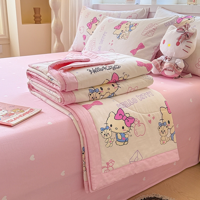沐辰 2026春夏新款A类三丽鸥蜡笔小新全棉棉花夏被夏凉被空调被 超甜凯蒂猫